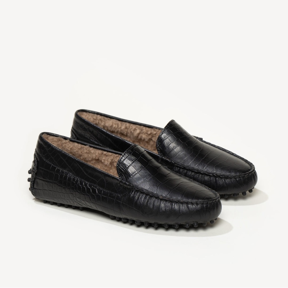 M. Gemi “The Felize” shearling and leather moccasin